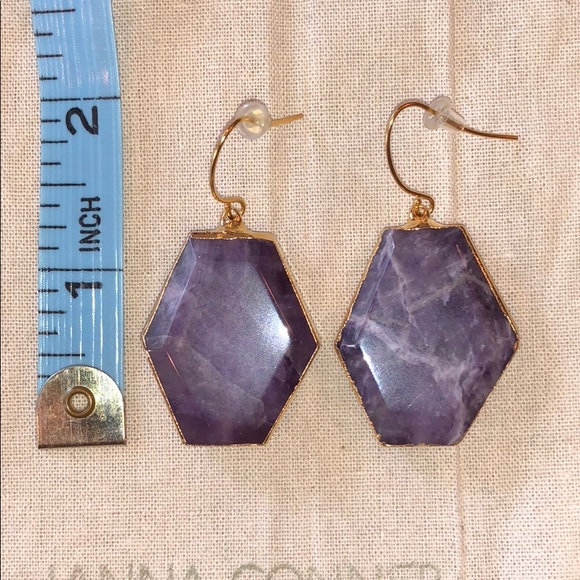 Janna Conner Purple Stone Earrings - Picture 4 of 4